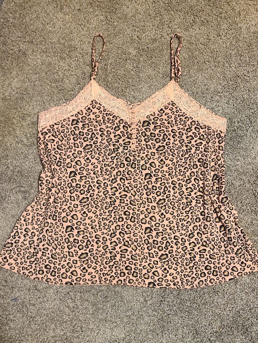 Women’s POL Cheetah Lace-Trim Cami Top